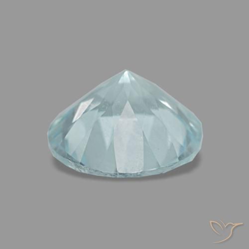 Água-marinha turquesa natural 1,08ct, corte redondo, VVS-VS