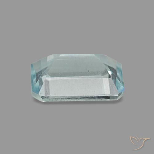 Água-marinha turquesa natural 0,83ct, corte esmeralda, VVS-VS