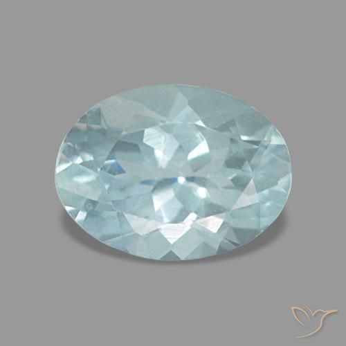 Água-marinha turquesa natural 1,08ct, corte oval, VVS