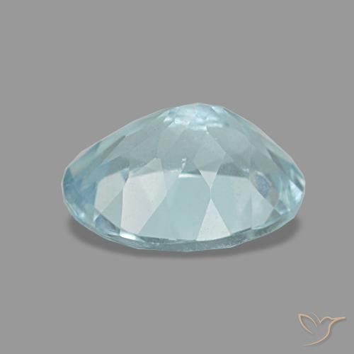 Água-marinha turquesa natural 1,08ct, corte oval, VVS