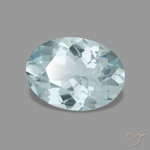 Água-marinha turquesa natural 0,96ct, corte oval, VVS