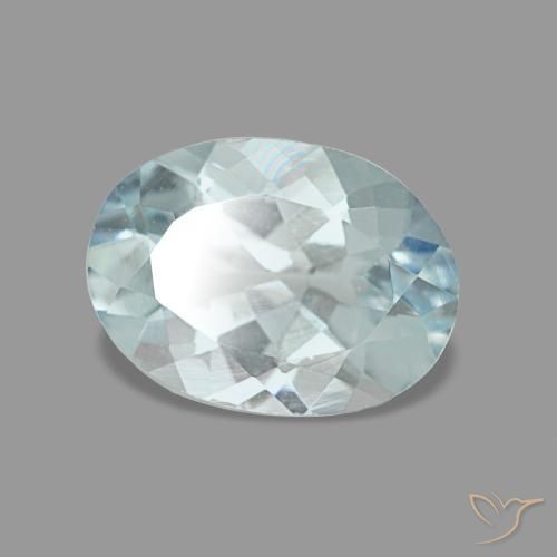 Água-marinha turquesa natural 1,05ct, corte oval, VVS