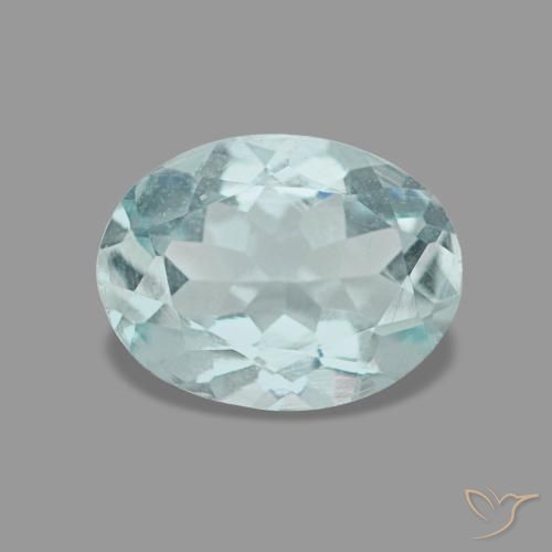 Água-marinha turquesa natural 0,93ct, corte oval, VVS