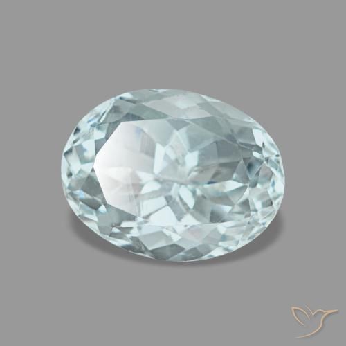 Água-marinha turquesa natural 1,24ct, corte oval, VVS
