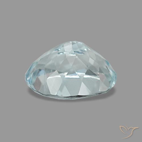 Água-marinha turquesa natural 1,24ct, corte oval, VVS