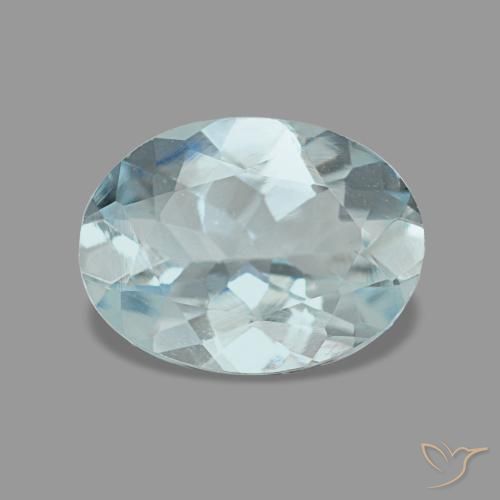 0.95ct Natural Azul-verde claro Água-marinha, Oval, VVS, Photo A