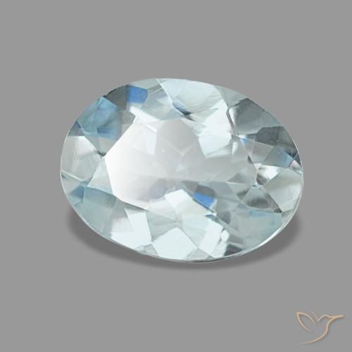 Água-marinha turquesa natural 0,95ct, corte oval, VVS