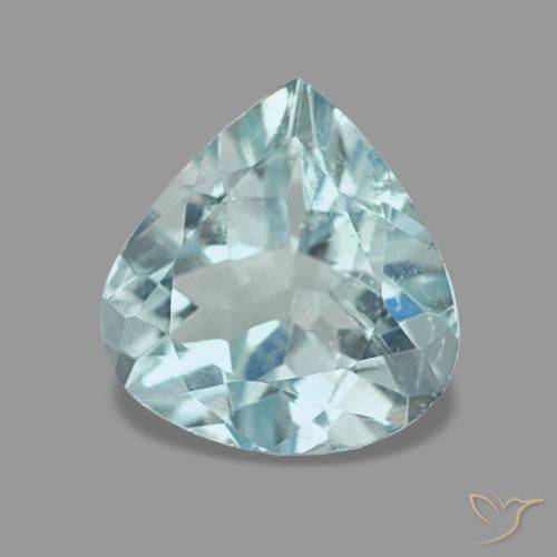Água-marinha azul natural 1,29ct, formato de pêra, VS
