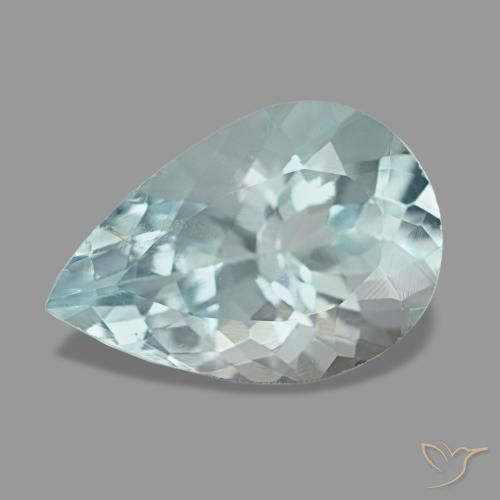 1.64ct azul água-marinha, formato de pêra, VVS