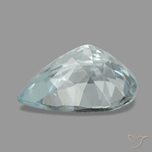 Água-marinha azul natural 1,64ct, formato de pêra, VVS