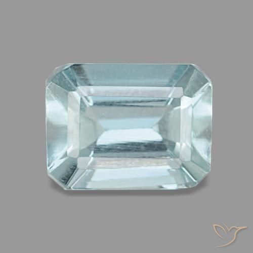 1.60ct azul água-marinha, corte esmeralda, VVS