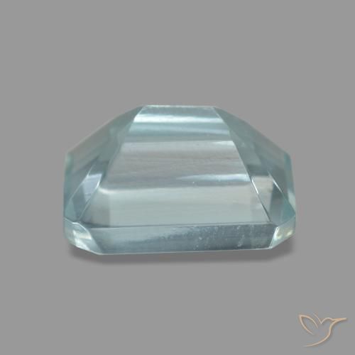 Água-marinha azul natural 1,60ct, corte esmeralda, VVS