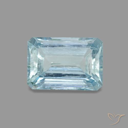 0.94ct Natural Azul esverdeado Água-marinha, Octógono / Corte esmeralda, VS, Photo A