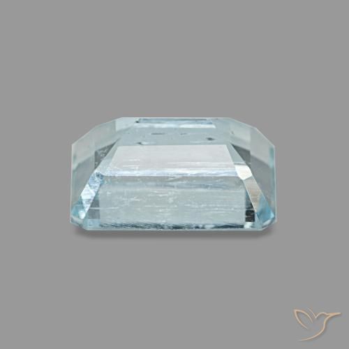 Água-marinha azul natural 0,94ct, corte esmeralda, VS