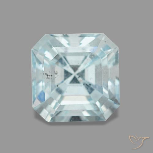 Água-marinha azul natural 1,06ct, corte esmeralda, VS