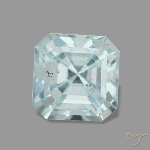 Água-marinha azul natural 1,06ct, corte esmeralda, VS