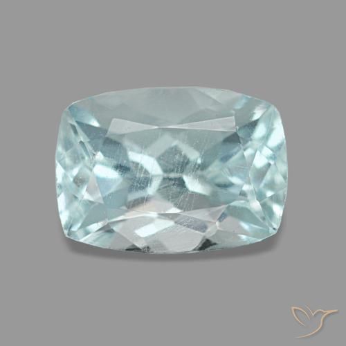 Água-marinha azul natural 1,18ct, almofada cortada, VS