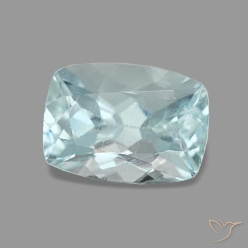 Água-marinha azul natural 1,18ct, almofada cortada, VS