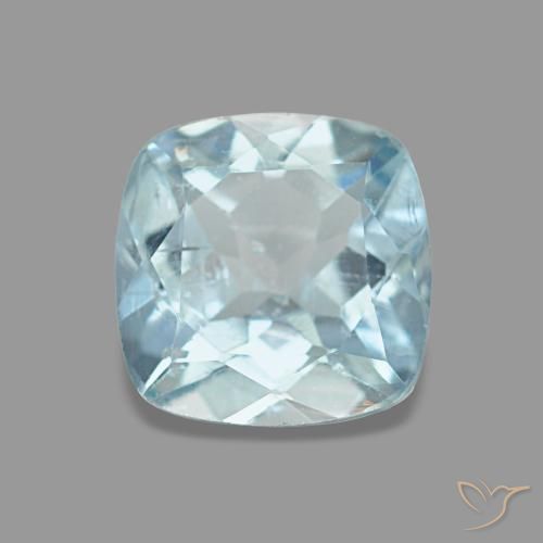 Água-marinha azul natural 0,74ct, almofada cortada, VS