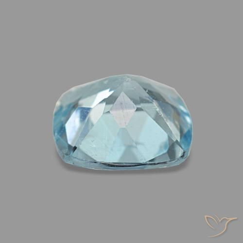 Água-marinha azul natural 0,74ct, almofada cortada, VS
