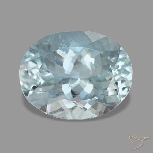 Água-marinha azul natural 2,40ct, corte oval, VS