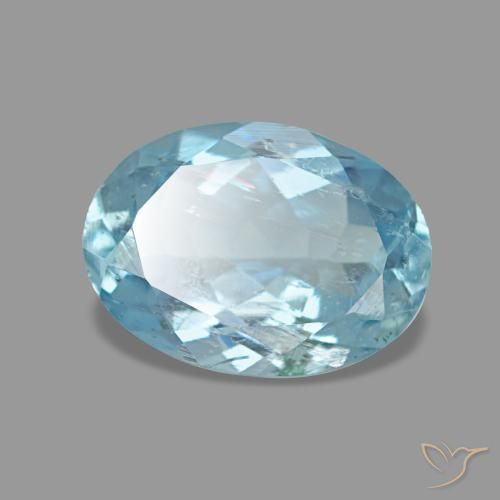 Água-marinha azul natural 1,02ct, corte oval, VS