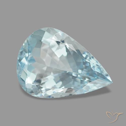 Água-marinha azul natural 1,94ct, formato de pêra, VS