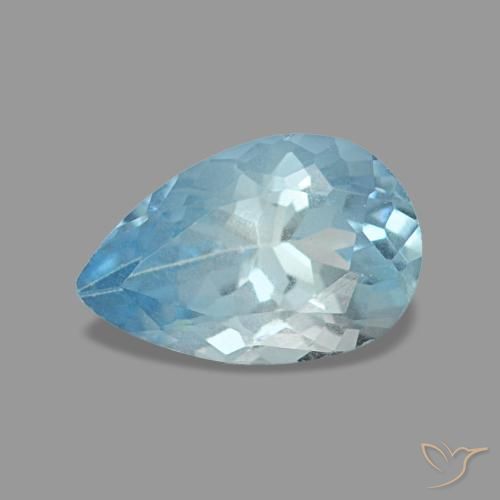 0.74ct Natural Azul Maia Água-marinha, Formato de pêra, VS, Photo A