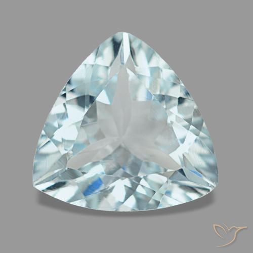 Água-marinha azul natural 1,74ct, trillion, VS
