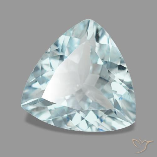 Água-marinha azul natural 1,74ct, trillion, VS