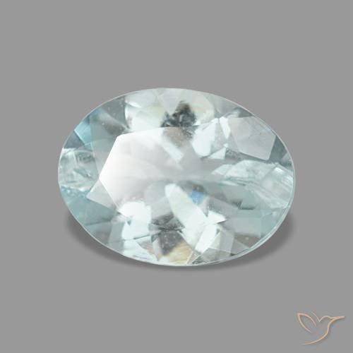 Água-marinha azul natural 0,97ct, corte oval, VS