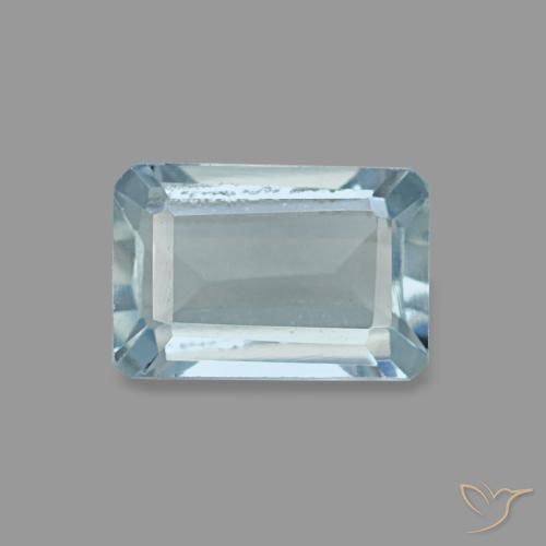 Água-marinha turquesa natural 0,54ct, corte esmeralda, VVS-VS