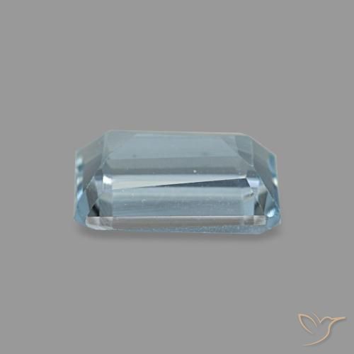 Água-marinha turquesa natural 0,54ct, corte esmeralda, VVS-VS