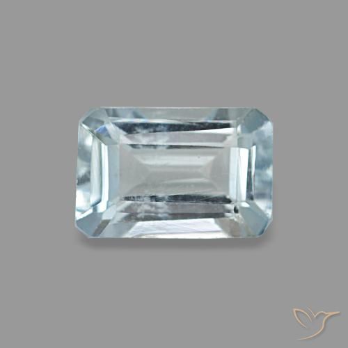 Água-marinha turquesa natural 0,52ct, corte esmeralda, VS