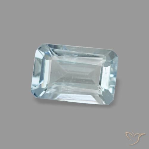 Água-marinha turquesa natural 0,52ct, corte esmeralda, VS