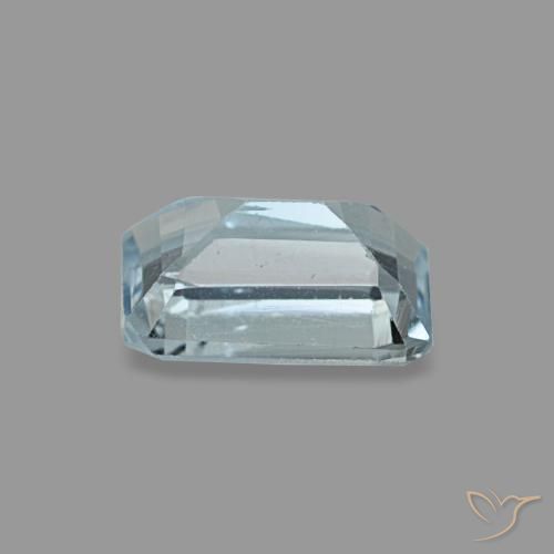 Água-marinha turquesa natural 0,52ct, corte esmeralda, VS