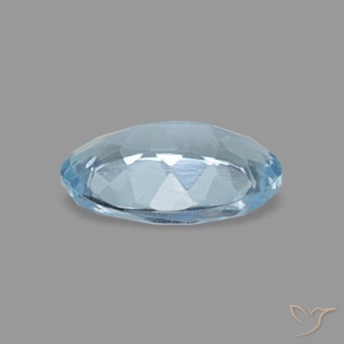 Água-marinha azul natural 0,62ct, corte oval, VVS-VS