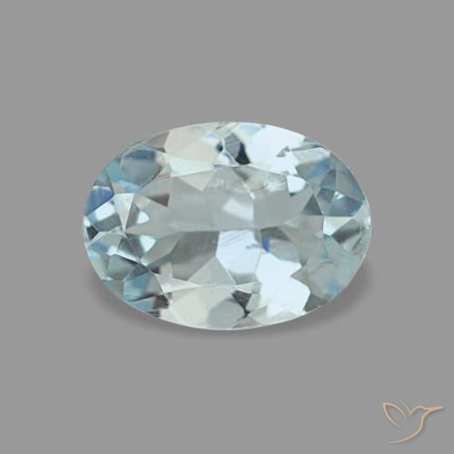 Água-marinha azul natural 0,55ct, corte oval, VVS