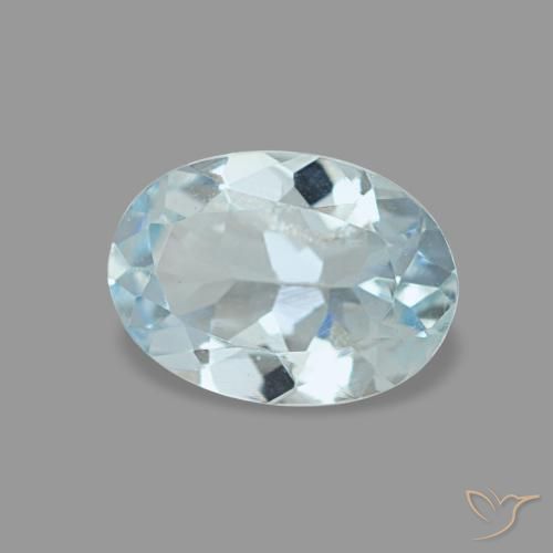 Água-marinha azul natural 0,55ct, corte oval, VVS