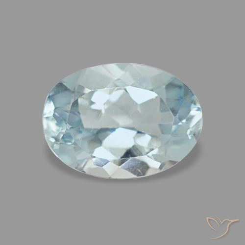 Água-marinha azul natural 0,61ct, corte oval, VVS