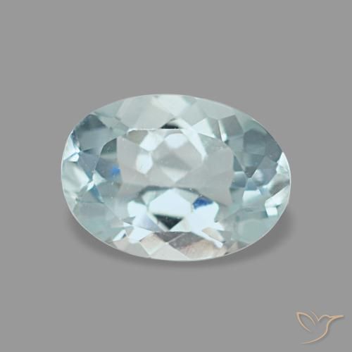 Água-marinha azul natural 0,61ct, corte oval, VVS