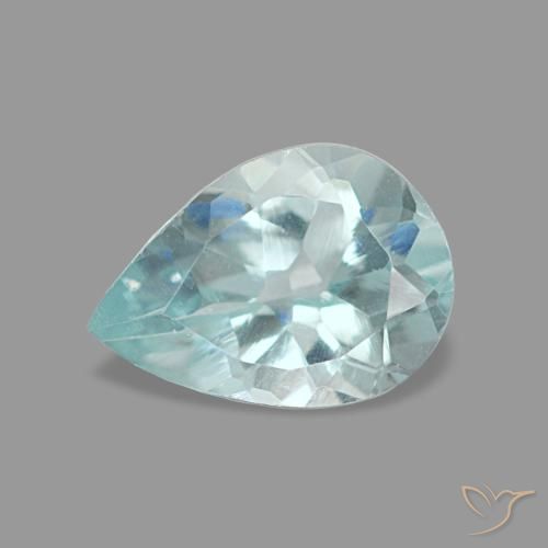 Água-marinha azul natural 0,66ct, formato de pêra, VVS
