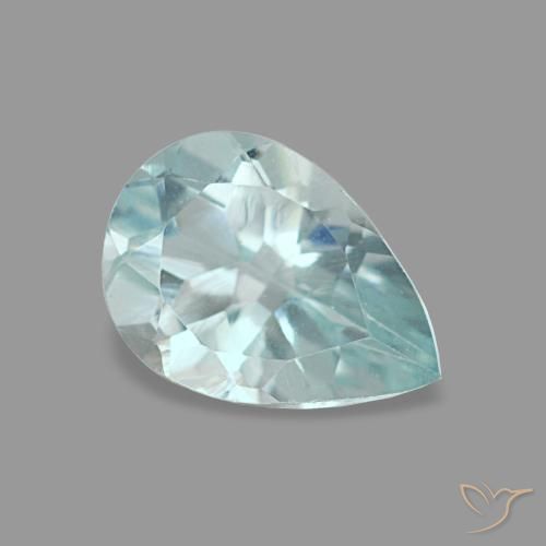 Água-marinha azul natural 0,66ct, formato de pêra, VVS