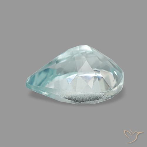 Água-marinha azul natural 0,66ct, formato de pêra, VVS