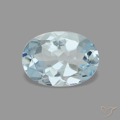 Água-marinha azul natural 0,60ct, corte oval, VVS