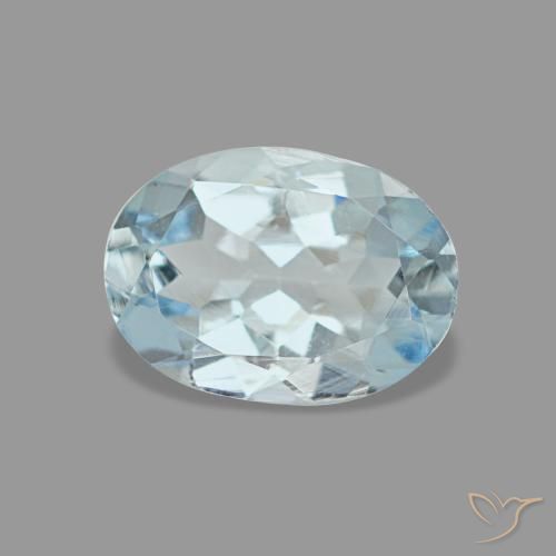 Água-marinha azul natural 0,60ct, corte oval, VVS
