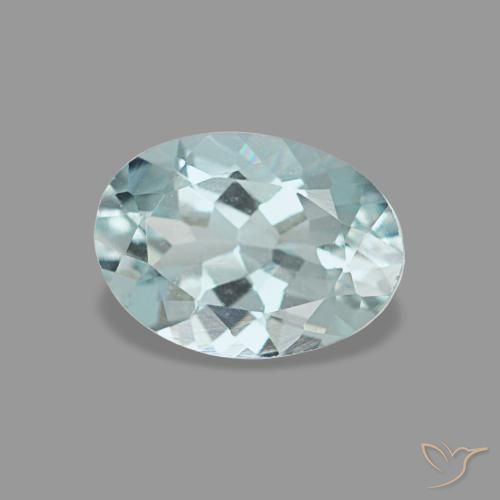 Água-marinha azul natural 0,66ct, corte oval, VVS