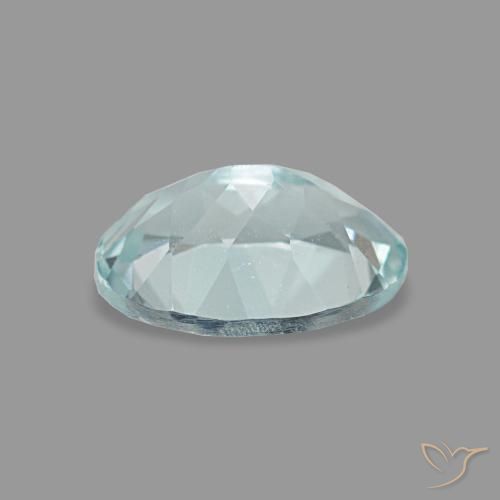 Água-marinha azul natural 0,66ct, corte oval, VVS