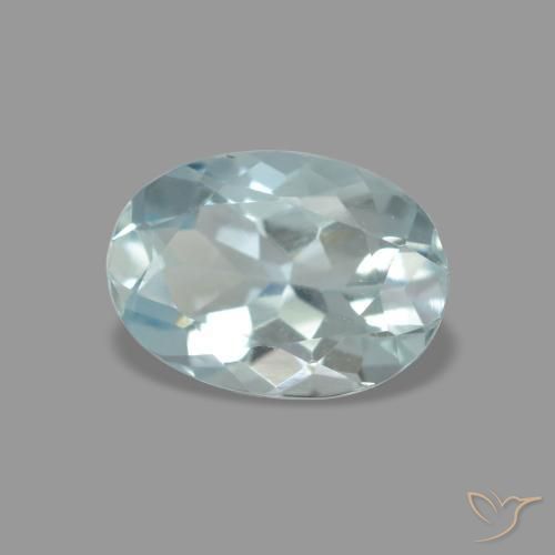 Água-marinha azul natural 0,69ct, corte oval, VVS
