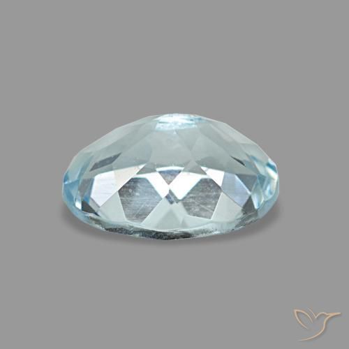 Água-marinha azul natural 0,69ct, corte oval, VVS